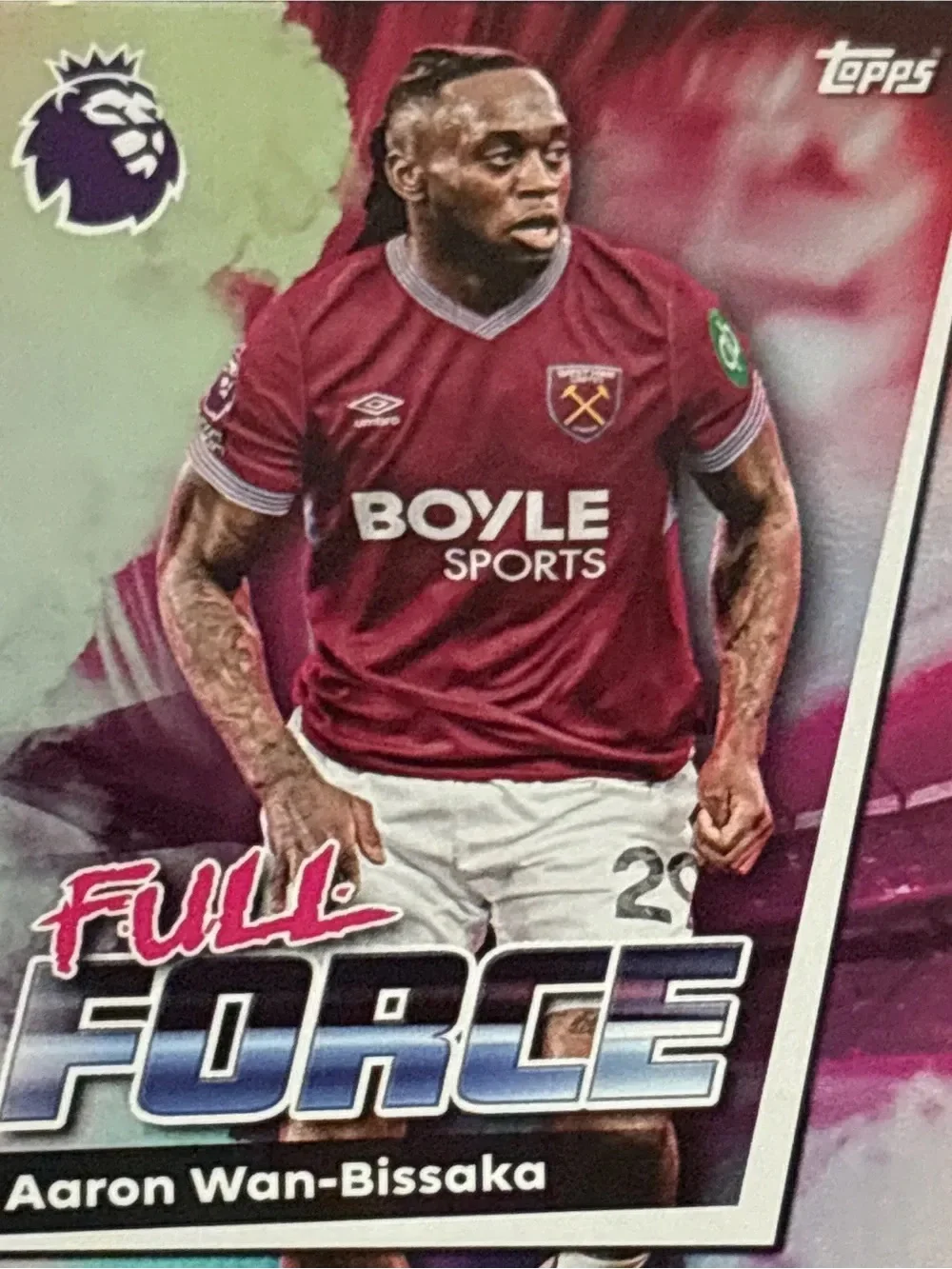 Topps Soccer Trading Card -  West Ham Full Force Aaron Wan-Bissoka